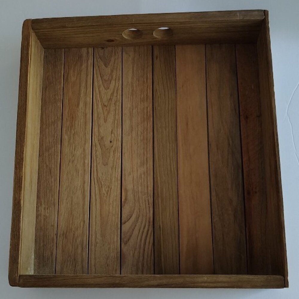 Wooden Serving Tray Handmade Natural Square